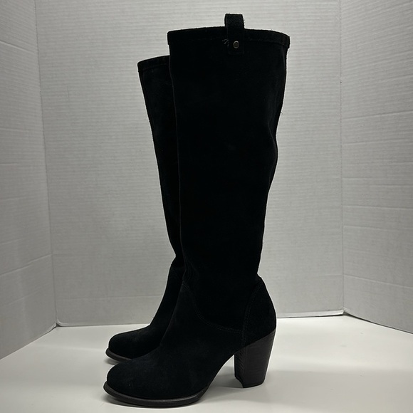UGG Ava Boots Tall High Heeled Boot Water Resistant Suede Size Zip Black Size 7 - Picture 2 of 13